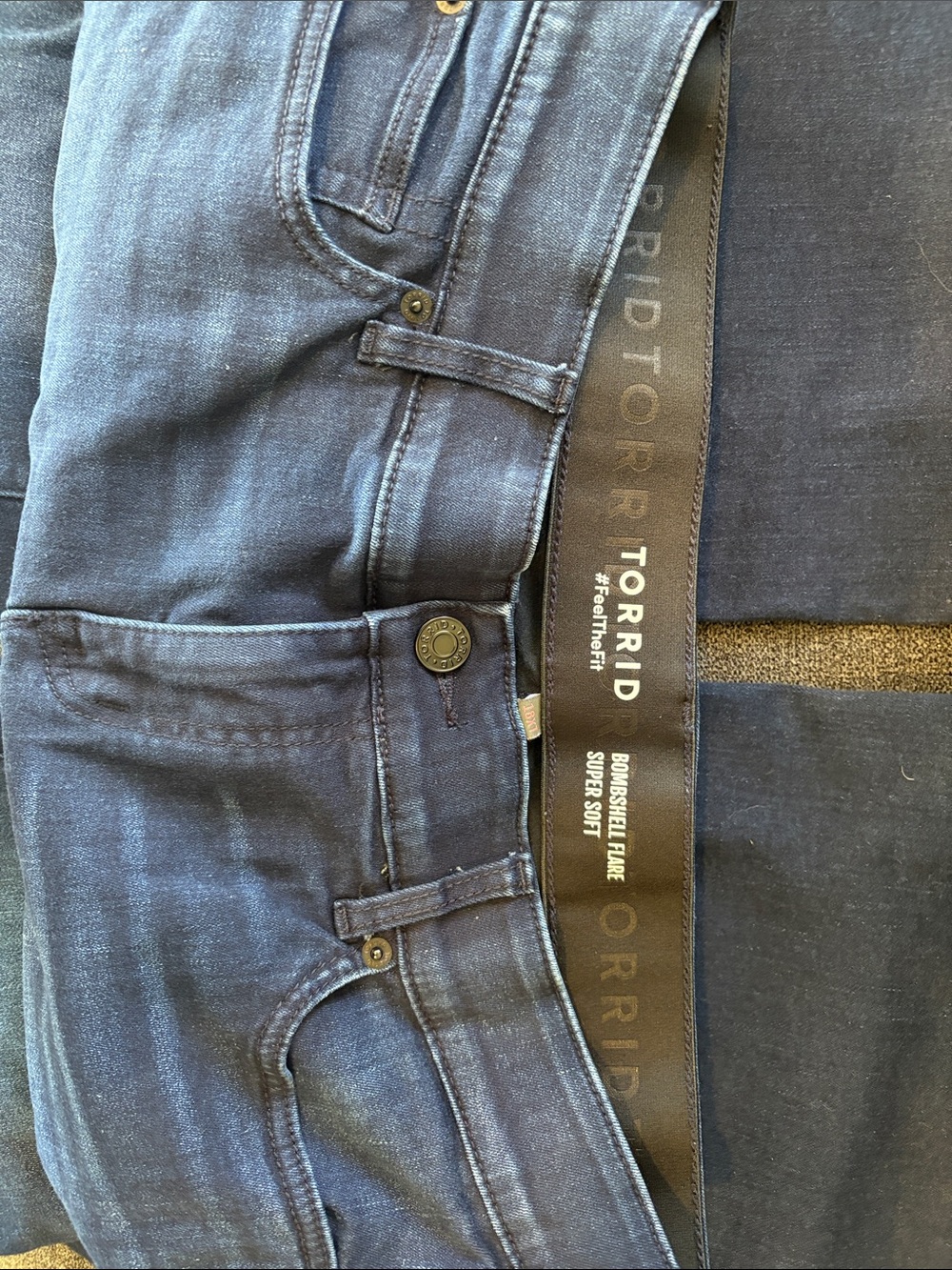 torrid Dark Navy Blue Stretch Jeans with Logo Waistband